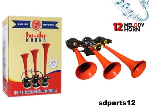 Tromba rossa tripla corno - tromba,